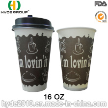 Logotipo personalizado impreso individual taza de papel café (16 oz-23)